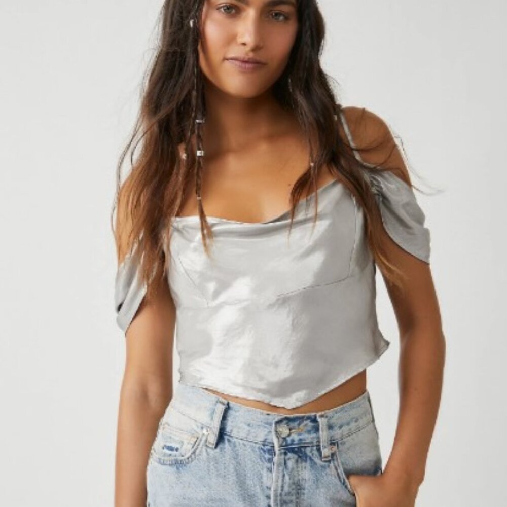 Free People Cassandra Metallic Top